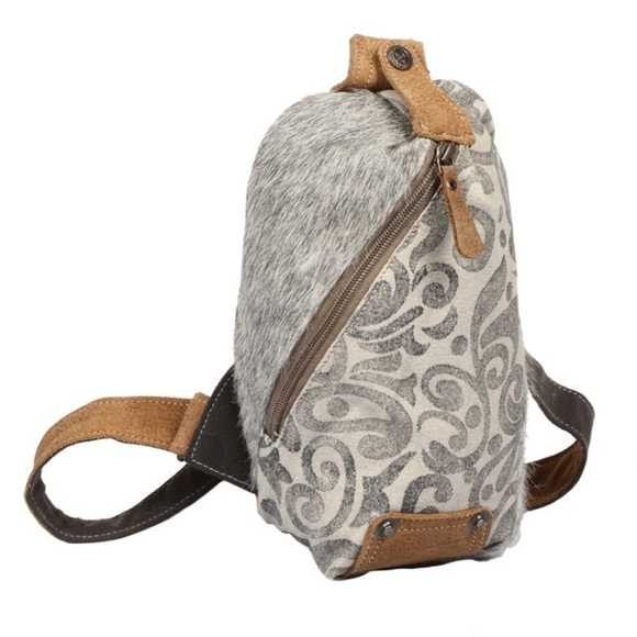 Last 1! New Myra Bag Sling Crossbody Canvas Leather Hair-On Bag - Picture 4 of 6